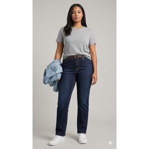 J Jill Dark Wash Denim High Rise Straight Leg Womens Size 6